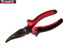 Длинногубцы Matrix Black Nickel, 200 мм, изогнутые, двухкомпонентные рукоятки